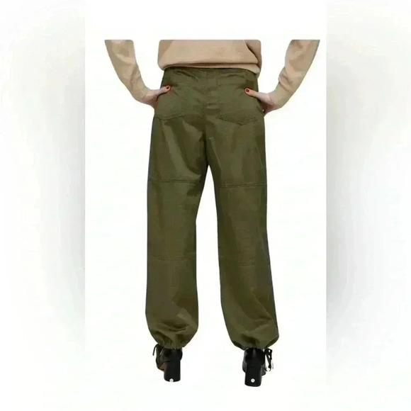 NWT Moussy Vintage Womens Fraser Drawstring Hem Utility Khaki Cargo Pants Size S - Picture 7 of 16